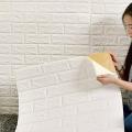 Self-Adhesive 3D Foam Sheet For Brick Wall PE Foam Sheet Wall Sticker Brick Wall Sheet for Living Room Kitchen Bathroom. 