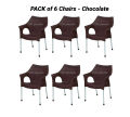 Set of 6 ratn Plastic Garden Chairs & 1 Heavy-Duty Folding Table. 