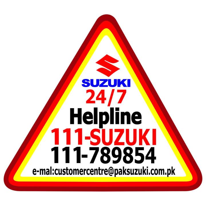 SUZUKI HELPLINE STICKERS FOR ALL SUZUKI MODELS BACK SCREEN INSIDE STICKER(customized)
