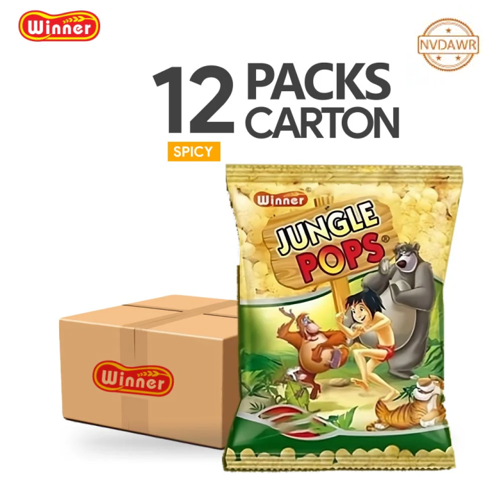 Winner Jungle Pops Spicy Flavor – 12 Packs Carton | Crunchy Corn Snacks ...