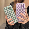 Fashion Checkerboard Checkered Phone Case For iPhone 11 13 Pro Max 12 Pro X XS XR 7 8 6 6s Plus SE2020 Solid Color Plaid Cover. 
