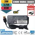 Genuine Lenovo Square Pin Laptop Charger 20V 3.25A (65W) - Fast Charging USB Type Adapter with Power Cable Included. 