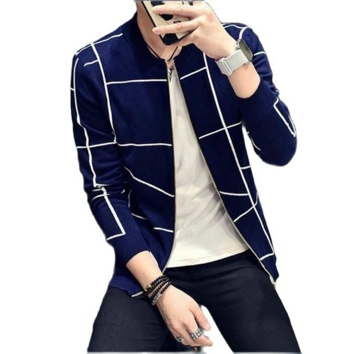 White Lining Blue Jacket