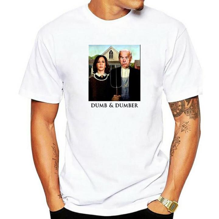 Unisex Cotton Joe Biden Kamala Harris Dumb and Dumber 2020 shirt For Vice President Funny Summer Men's Novelty T-Shirt Women Tee