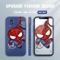 For Vivo V20 2021 Cartoon Spper Hero Spiderman Spider Man Side Design Phone Case Square Edge Pattern Liquid Silicone Casing Full Cover Camera Shockproof Protection Case. 