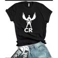 New T Shirt Design Trendy CR7 Wings Printed O Neck Half Sleeves T Shirt. 