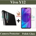 Vivo Y12 Glass Protector Tempered Glass Screen Protection Polish Glass + Back Camera 9H Gorilla Flexible Protector For Vivo Y12. 