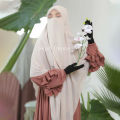 Marhaba Hijab - Women Premium Luxury Chiffon Georgette Square Scarf/Hijab with Half Niqab Patti Set - Soft and Lightweight- Suitable for All Seasons. 