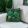 Decorative Geometric Green & Gold Cushion Covers, Pillow Covers, Cushion Covers  QS Bedding. 
