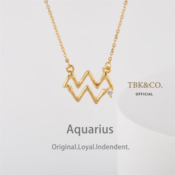TBK Aquarius - Minimal Zodiac Sign Choker Necklace Fashion Accessories Hypoallergenic 1098n-1