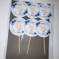 CUSTOMIZED Baat Pakki/Date Fixed Mithai Cupcake Toppers Pack of 10/20, Perfect for Engagement & Wedding Party Celebration ,Baat Pakki & Wedding Party Celebration Toppers. 