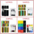 127/164/328/530Pcs Polyolefin Heat Shrink Tube Assorted Shrinking Tube Wire Cable Insulated Sleeving Tubing Set. 