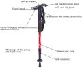 Hiking traval Walking Stick, Portable Walking Hiking Stick with LED Light Handle Folding. 