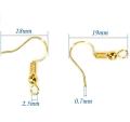 100 Pieces Golden Earring Hooks Base For Jewelry Making. 