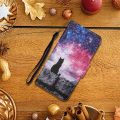 For OPPO F17 Pro Painted Pattern Horizontal Flip Leathe Case. 