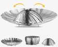 Stainless Steel Foldable Strainer/Steamer/Basket, Folding Dish Steam Stainless Steel Food Steamer Basket Mesh Vegetable Cooker Steamer Expandable Pan. 