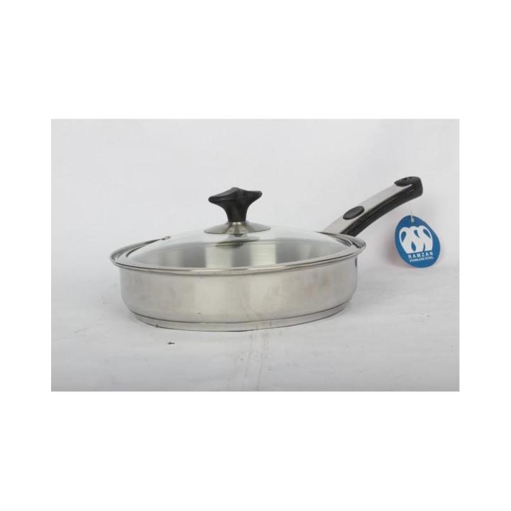 Alpha Stainless Steel 24cm Fry Pan - Encapsulated Double Bottom -Alpha Cookware Best Fry Pan for Cooking