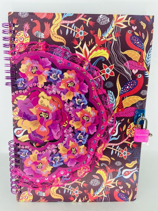 Fancy Lock Diary of A4 Size