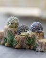 3Pcs Cute Hedgehogs Miniature Mini Fairy Garden Plant Decor. 