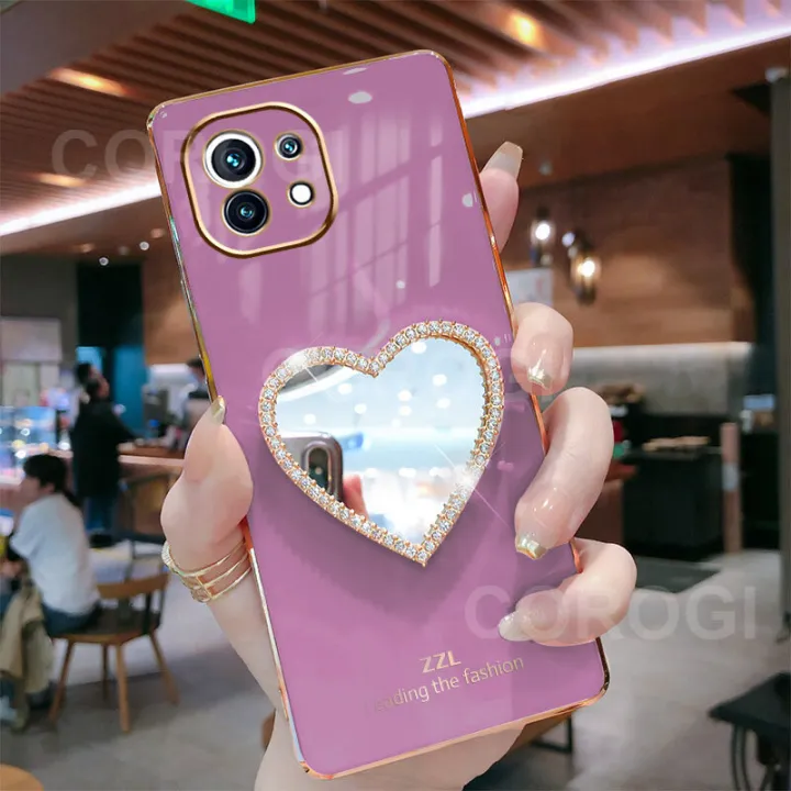 For%20Xiaomi%20Mi%2011%20Lite%20Cover%20with%20Makeup%20Mirror%20Shiny%20Plating%20Square%20Bumper%20Girls%20Phone%20Case%20Soft%20TPU%20Silicone%20Shockproof%20Protective%20Back%20Cover%20-%20Image%202