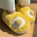 Kawaii Sanrio Gudetama Cotton Plush Cartoon Slippers Half or All Inclusive Indoor Anti Slip and Warm Girls Slipper In The Winter. 