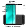 Oppo A83 Black Complete Full Screen Edge to edge Tempered Glass Protector 3D For Oppo A83. 