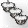 Stainless Steel Serving Bowl with Glass lid Set of 3 Pieces. 