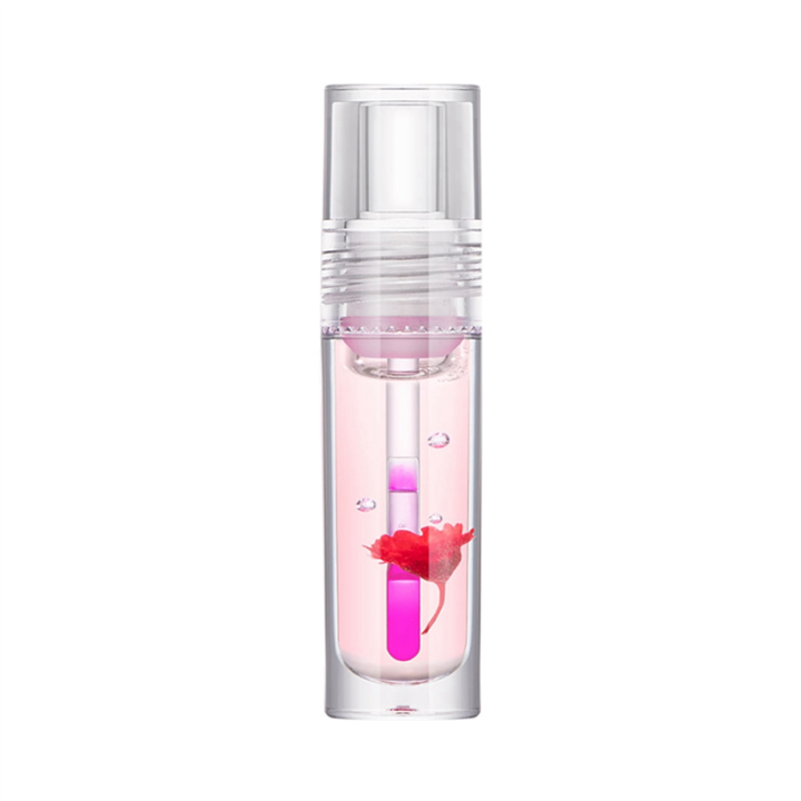 Ibcccndc 1 PCS Flower Lipgloss PH Color Changing Lip Oil Pink Clear Lip Glaze Liquid Moisturizing 1