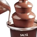 Salta Large Size Stainless Steel Chocolate Fountain Fondue Set Electric 3-Tier Machine with Hot Melting Pot Base (900ml Capacity). 