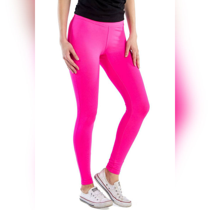 Ladies Women Girls Hot Pink 100 Soft Cotton With Ribbed Lycra Tights Sexy Legging Free Size Daraz.pk