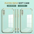 (Free Lanyard) Luxury 6D Plating Case for Samsung Galaxy A7 2018 Back Cover Soft Silicone Square Frame Shiny Bling Phone Cases. 