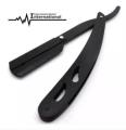Stainless Steel Black Straight Barber Cut Throat Razor Folding Shaving Shaver Without Blade Fit for All of Razor Blades Professional Barber Manual Folding Beard Razor for Men in Stylish Black Pouch. 