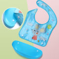 Baby Feeding Bib Waterproof Baby Bib With Catcher Plastic Bibs Eating Meal Pocket Detachable. 