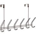 Multi Functional Iron Over The Door Hanger With 12 Hooks In Black, Drill Free Space Saver Organizer Hanger For Clothes, Home And Wardrobe Accessories Organizer. 