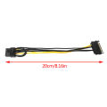 15pin SATA Male to 8pin PCI-E Power Supply Cable 8.16 inch SATA Cable 15-pin to 8 pin cable Wire for Graphic Card. 