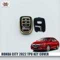 New Honda City 2022 TPU Key Cover Black-Gold. 