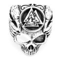 Hot Sale Cool Skull Ring Vikings Paiens Symbols Vintage Alloy For Men Ring. 
