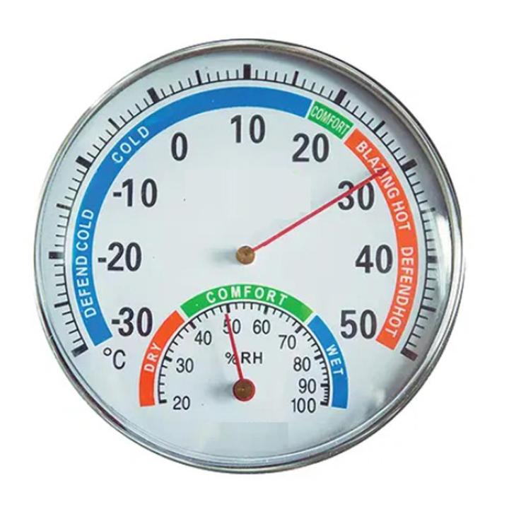 Techmanistan Thermometer with Hygrometer Analogue Round Temperature and Humidity Meter for Indoor and Outdoor Use, Comfort Meter