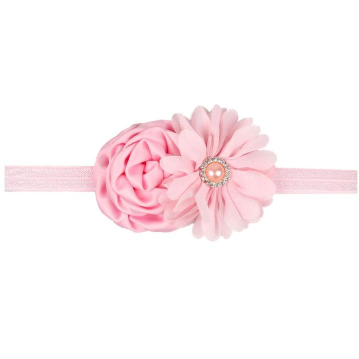 【VisioN Shop】Piece MAYA STEPAN Hair Head Band Rhinestone Handmade Flower Baby Newborn Girls Hair Headband Headwear Headwrap
