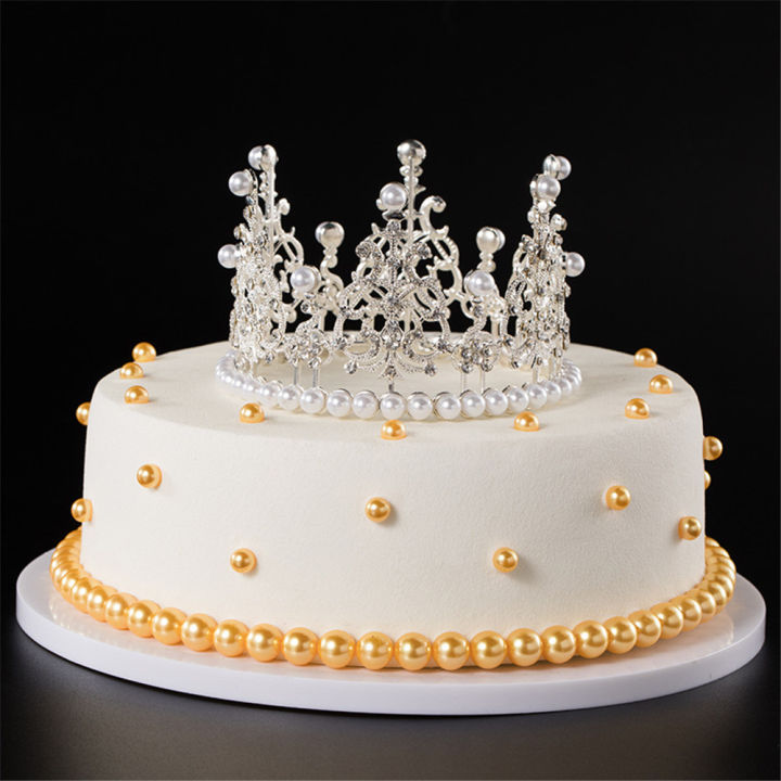 1 Pc Crown Tiara Cake Decoration Rhinestone Crown Baking Decoration DIY Cake Birthday Crown Decoration