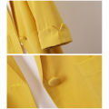 bellylady Women Summer Coat Cotton Linen Medium Long Loose Suit. 