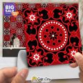 Ajrak Sindhi Tile Stickers Self-Adhesive Wall Decor, 12x12cm, Multiple Packs. 
