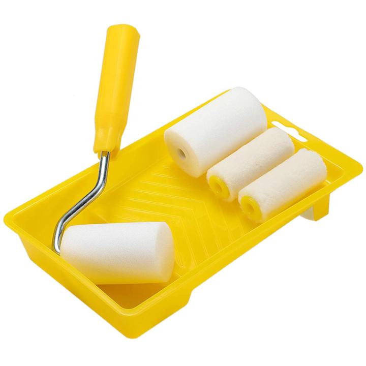 6Pcs Mini Foam Paint Roller Painting Decorating Kit 2 Inch Small Paint Roller Tray Set for Wall Painting Repair Brush Daraz.pk