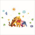 Cartoon Winnie Pooh Friends Tree Wall Stickers For Kids Room Boy Home Decor Wall Decals Nursery Decoration Poster. 