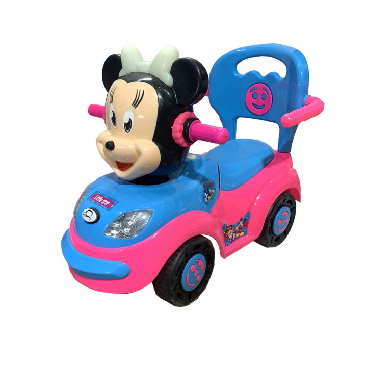 Little Star Mickey Mouse 4 Wheels Push Car For Kids BD F065 Daraz.pk