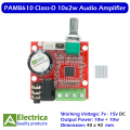 PAM8610 Class-D Dual Channel DC 12V 10W*2 Digital Audio Power Amplifier With Volume Control 10W+10W 2-Channel by electrica. 