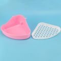 Rabbit Toilet Litter Tray,Small Animal Toilet Corner Potty, Pet Litter Trays Corner for Rabbit, (Pink). 
