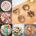 12PCS Cookie Cutters, Heart Star Circle Flower Shaped Mould Cookie Pastry Fruit Cutters, Stainless Steel Decorating Mold. 