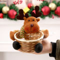 Christmas Candy Wicker Basket Xmas Decor Elk Snowman Santa Claus Fruit Food Storage Baskets Home Decoration новый год 2021 @45. 
