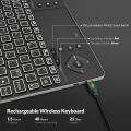 Rii K16+ Bluetooth Keyboard with Touchpad, Rechargeable Wireless Keyboard with RGB Backlit, Multimedia Keyboard for Tablet, iPad, PC, HTPC, Smart TV, Projector, Android TV, Laptop, UK Layout. 